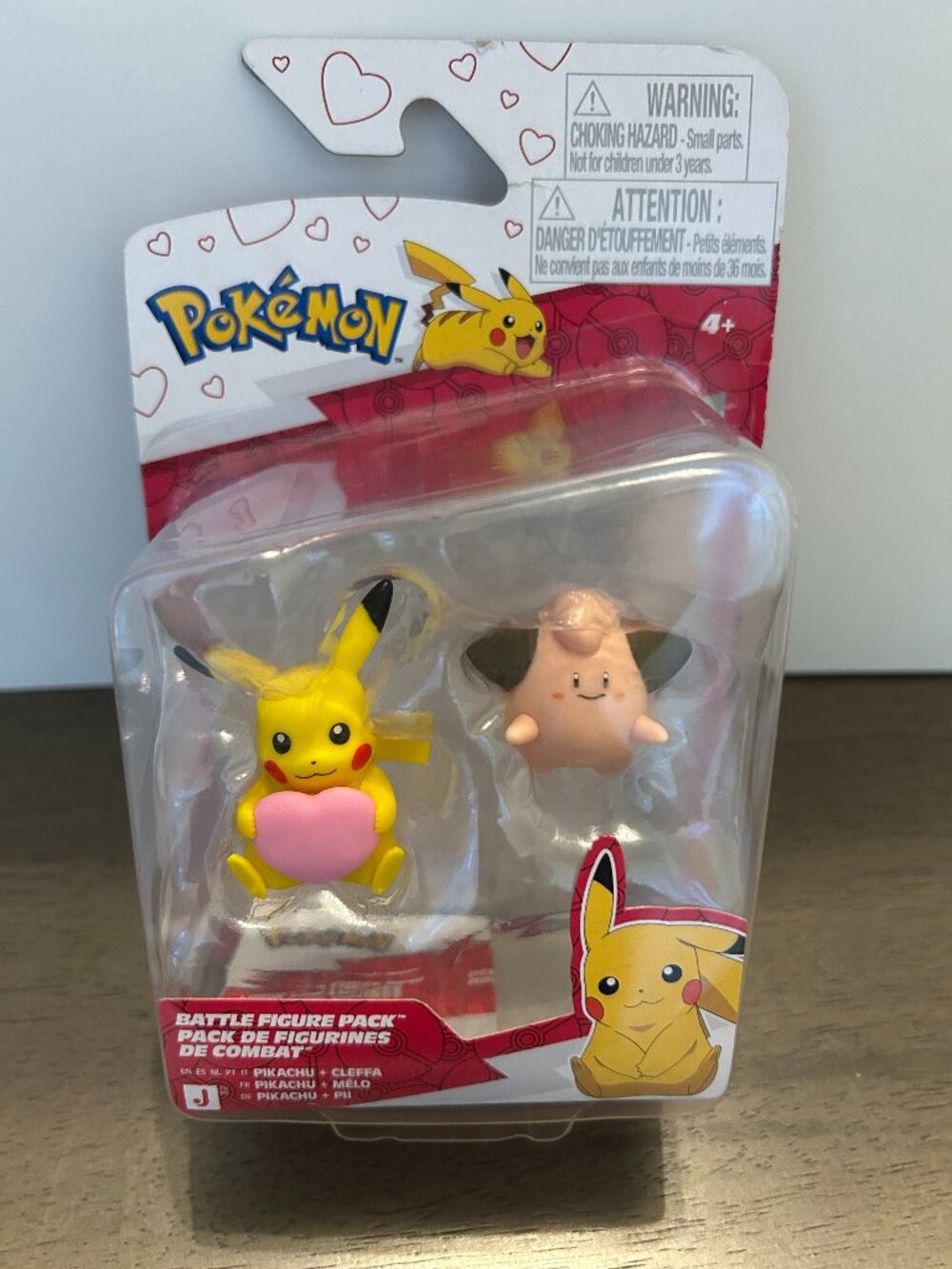 Jazwares Pokemon Pikachu with Pink Heart & Cleffa Battle Figure 2-Pack NIP